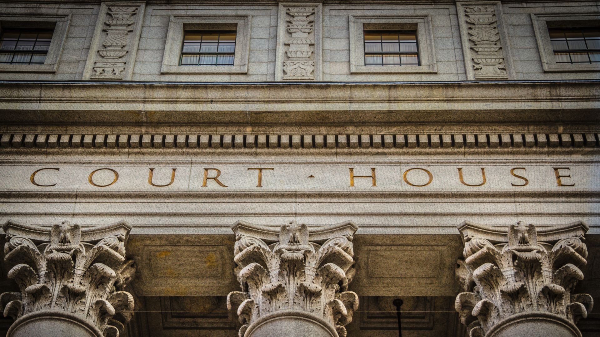 Architectural detail of a courthouse building